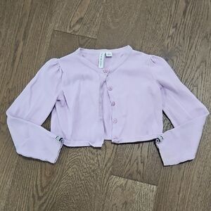 Janie and Jack Light Lavender Cropped Cardigan